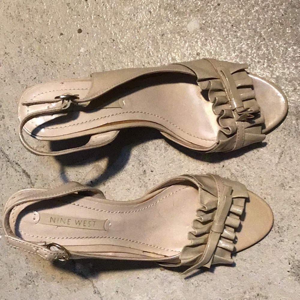Taupe Nine West Sling Backs Heels